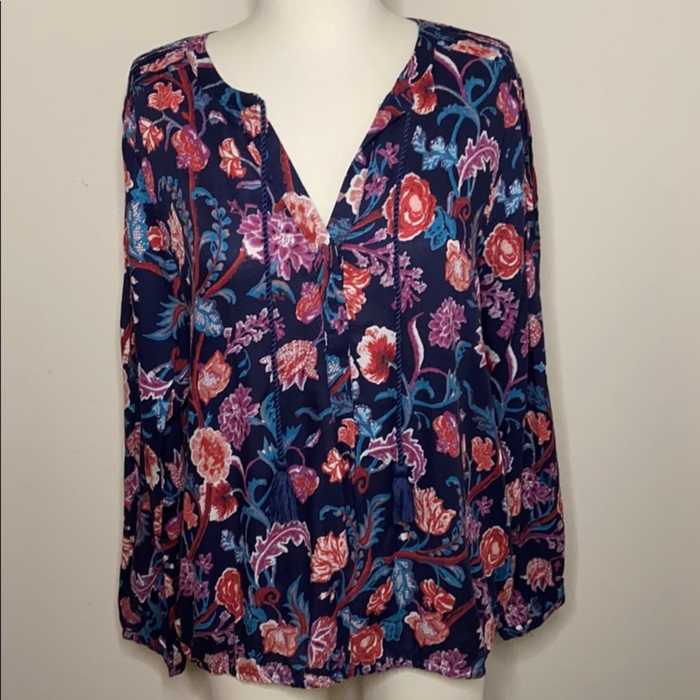 Lucky Brand Floral Top Size M So Cute!